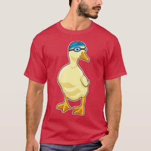 Duck at Swimming with Swimming goggles T-shirt