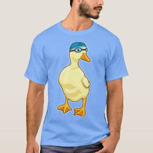 Duck at Swimming with Swimming goggles T-shirt