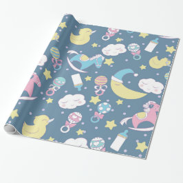 Duck Baby shower Blue Cadeaupapier