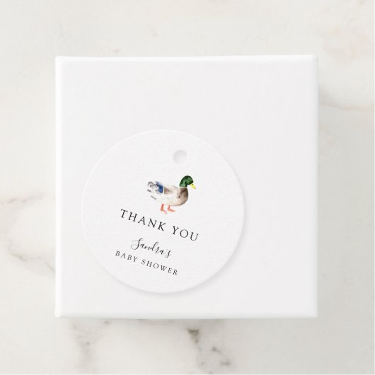 Duck Baby shower Elegant Dank u Script Chic Bedankjes Labels (In situ)
