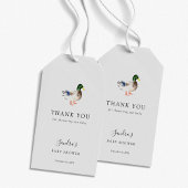 Duck Baby shower Elegant Dank u Script Chic Cadeaulabel