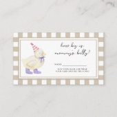 Duck baby shower - Hoe groot is mama's buik Informatiekaartje (Voorkant)