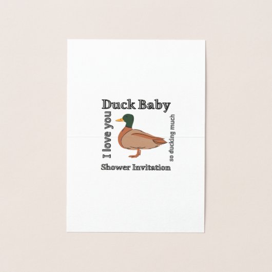 Duck Baby shower Invitation Folie Kaarten (Binnen)