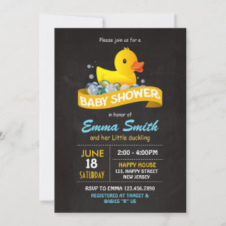Duck Baby shower Invitation Kaart