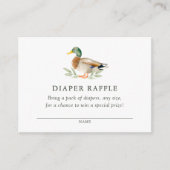 Duck Baby shower Luier Raffle Ticket Informatiekaartje (Voorkant)