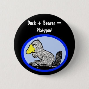 Duck + Beaver = Platypus! Ronde Button 5,7 Cm