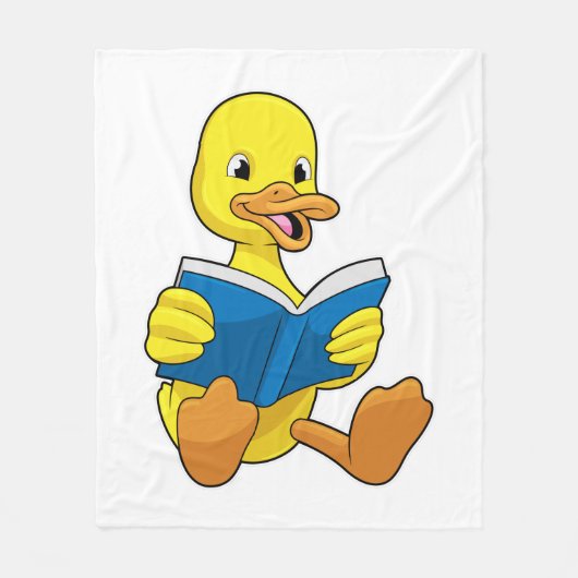 Duck bij Lezen met Boek Fleece Deken (Voorkant)