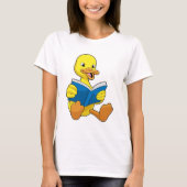 Duck bij Lezen met Boek T-shirt (Voorkant)