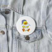 Duck bij Sleeping met Nightcap Ronde Button 7,6 Cm (In situ)