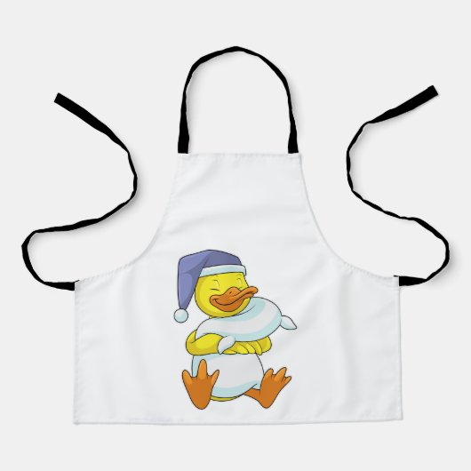Duck bij Sleeping met Nightcap Schort (Voorkant)
