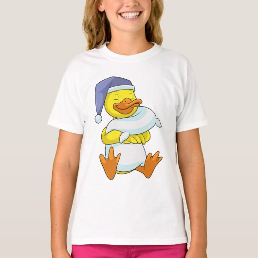 Duck bij Sleeping met Nightcap T-shirt (Voorkant)