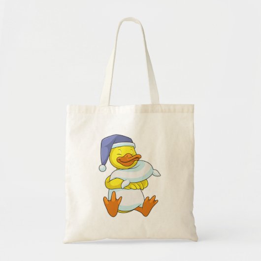 Duck bij Sleeping met Nightcap Tote Bag (Voorkant)