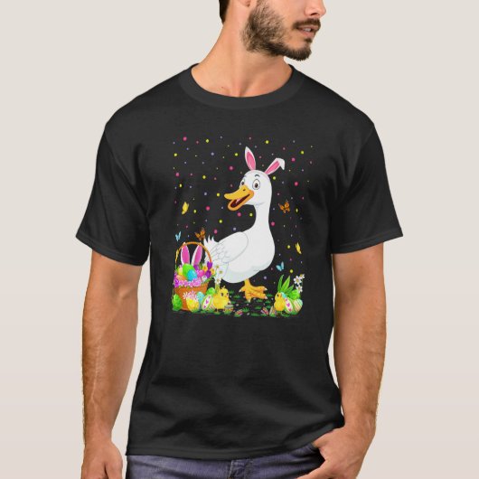 Duck Bird Easter Egg Hunt Bunny Duck Paaszondag T-shirt (Voorkant)