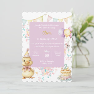 Duck Birthday Invitation • Little Duckling Party Kaart