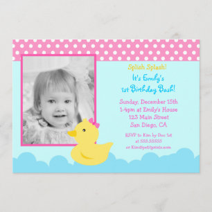 Duck Birthday Invitations Kaart