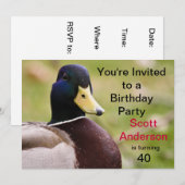 Duck Birthday Party Invitation Kaart (Voorkant / Achterkant)