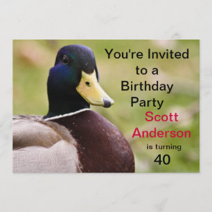 Duck Birthday Party Invitation Kaart