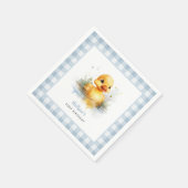 Duck Blue Gingham Verjaardagspapier Servet (Hoek)