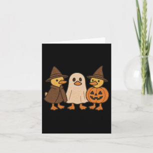Duck Boo Funny Spooky Halloween Schattige Trio Gho Kaart