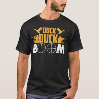Duck Boom dog print zwarte labpuppy T-shirt
