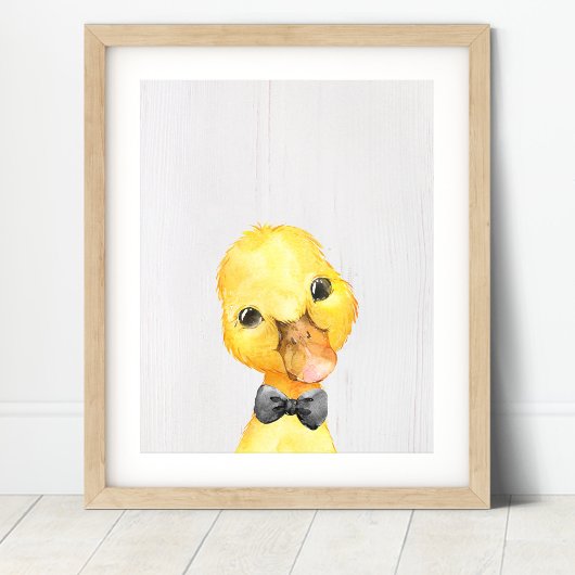 Duck Bowtie Boerderij Nursery Art Print