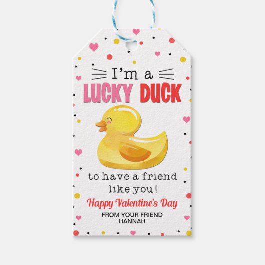 Duck Cadeft Labels, Classroom Valentijns Label Cadeaulabel (Voorkant)