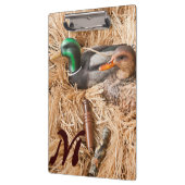 Duck Call Mallard Drak Monogram Initiaal Klembord (Links)
