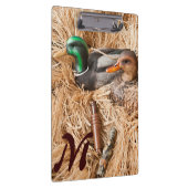 Duck Call Mallard Drak Monogram Initiaal Klembord (Rechts)