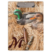 Duck Call Mallard Drak Monogram Initiaal Klembord (Voorkant)