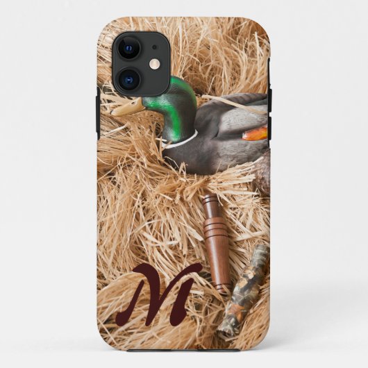 Duck Call Mallard Drake Hun Monogram IPHONE 5 Hoes (Achterkant)