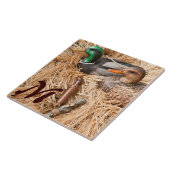 Duck Call Mallard Drake Hunt Monogram Display Tile Tegeltje (Zijkant)