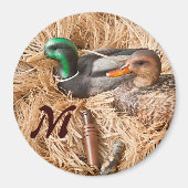 Duck Call Mallard Drake Monogram Initiaal Magnet Magneet (Voorkant)