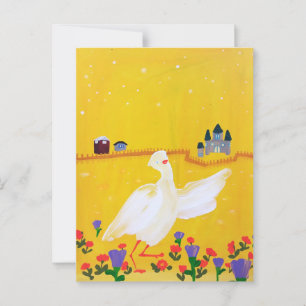 Duck, Castle en Flowers Briefkaart