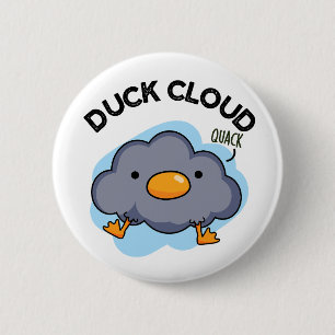 Duck Cloud Funny Weather Pun Ronde Button 5,7 Cm