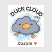 Duck Cloud Funny Weather Pun Sticker (Vel)