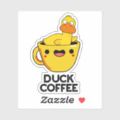 Duck Coffee Funny Drink Pun Sticker (Vel)
