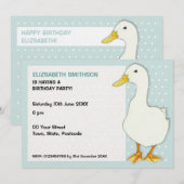 Duck Cool stippen Birthday Party Invitation Kaart (Voorkant / Achterkant)