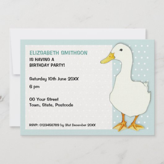 Duck Cool stippen Birthday Party Invitation Kaart (Voorkant)