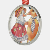  Duck Couple Metalen Ornament (Links)