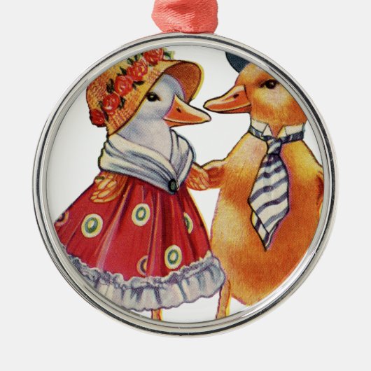  Duck Couple Metalen Ornament (Voorkant)
