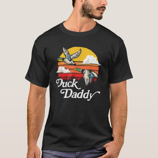 Duck Daddy  80 s Sun Funny Retro Mallard Hu T-shirt (Voorkant)