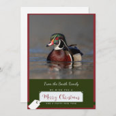 Duck de bois tiré sur une carte de Noël (Devant / Derrière)