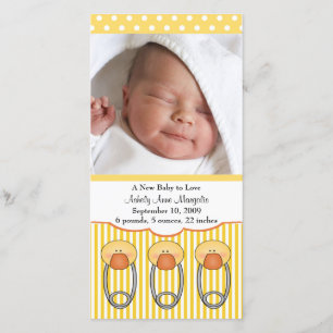 Duck Diaper Pins PHOTO Birth Notice Aankondiging