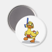 Duck die een snorkelmasker draagt | Achterkleur ki Magneet (Voorkant / Achterkant)