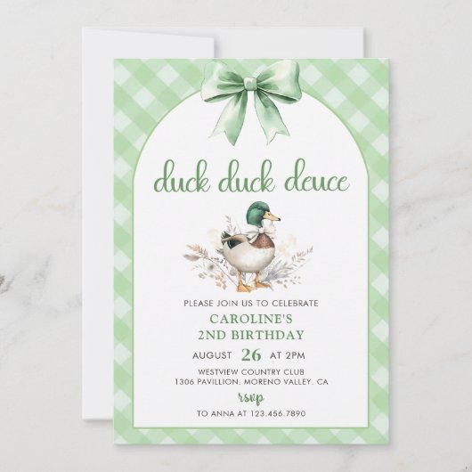 Duck Duck Deuce 2e Invitation d'anniversaire (Devant)