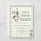 Duck Duck Deuce Balloon 2e verjaardag uitnodiging (Voorkant)