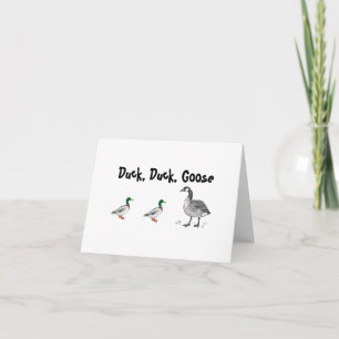 Duck Duck Goose Grappig Kinder Game Cartoon Pun Kaart