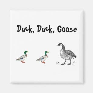 Duck Duck Goose Grappig Kinder Game Cartoon Pun Magneet