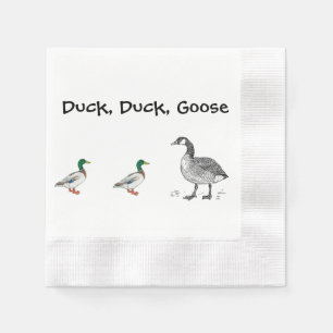 Duck Duck Goose Grappig Kinder Game Cartoon Pun Servet