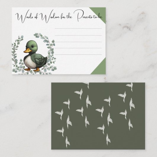 Duck Duck Oh Baby eend thema baby shower Informatiekaartje (Voorkant / Achterkant)